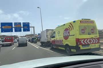 Accidente múltiple en la GC-1 a su paso por Telde, a la altura de La Pardilla/TA.